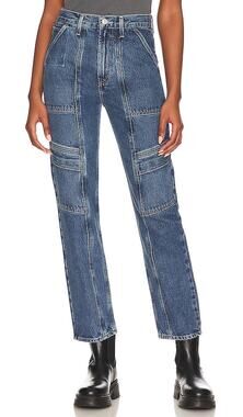 Agolde Utility Blue Cooper Cargo Denim Jeans Size 27